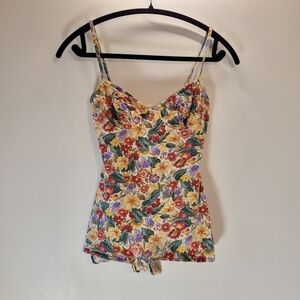 Christina Vintage Floral Multicolor Bodysuit - S